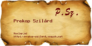 Prekop Szilárd névjegykártya