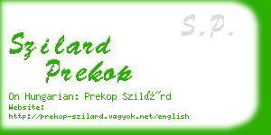 szilard prekop business card